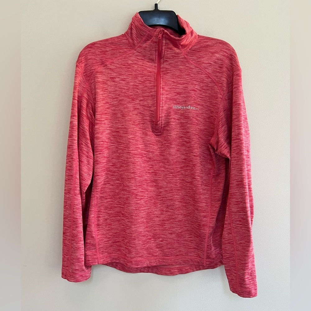 Vineyard Vines Club Performance 1/4 Zip Long Sleeve Pullover in Red, size XS